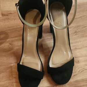Grace Elegant Black Heels with Gold Accent
